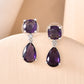 VOJ Silver Plated Purple Stone Studded Studs Earrings - Swadesiicart