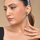 VOJ Silver Plated Green Stone Studded Studs Earrings - Swadesiicart