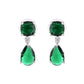 VOJ Silver Plated Green Stone Studded Studs Earrings - Swadesiicart