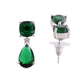 VOJ Silver Plated Green Stone Studded Studs Earrings - Swadesiicart