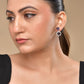 VOJ Silver Plated Purple Stone Geometrical Shaped Earrings - Swadesiicart
