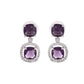 VOJ Silver Plated Purple Stone Geometrical Shaped Earrings - Swadesiicart