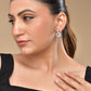VOJ Silver Plated Stone Geometrical Shaped Earrings - Swadesiicart