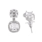 VOJ Silver Plated Stone Geometrical Shaped Earrings - Swadesiicart