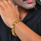 VOJ Men Gold Polished Designer Stainless Steel Bracelet - Swadesiicart