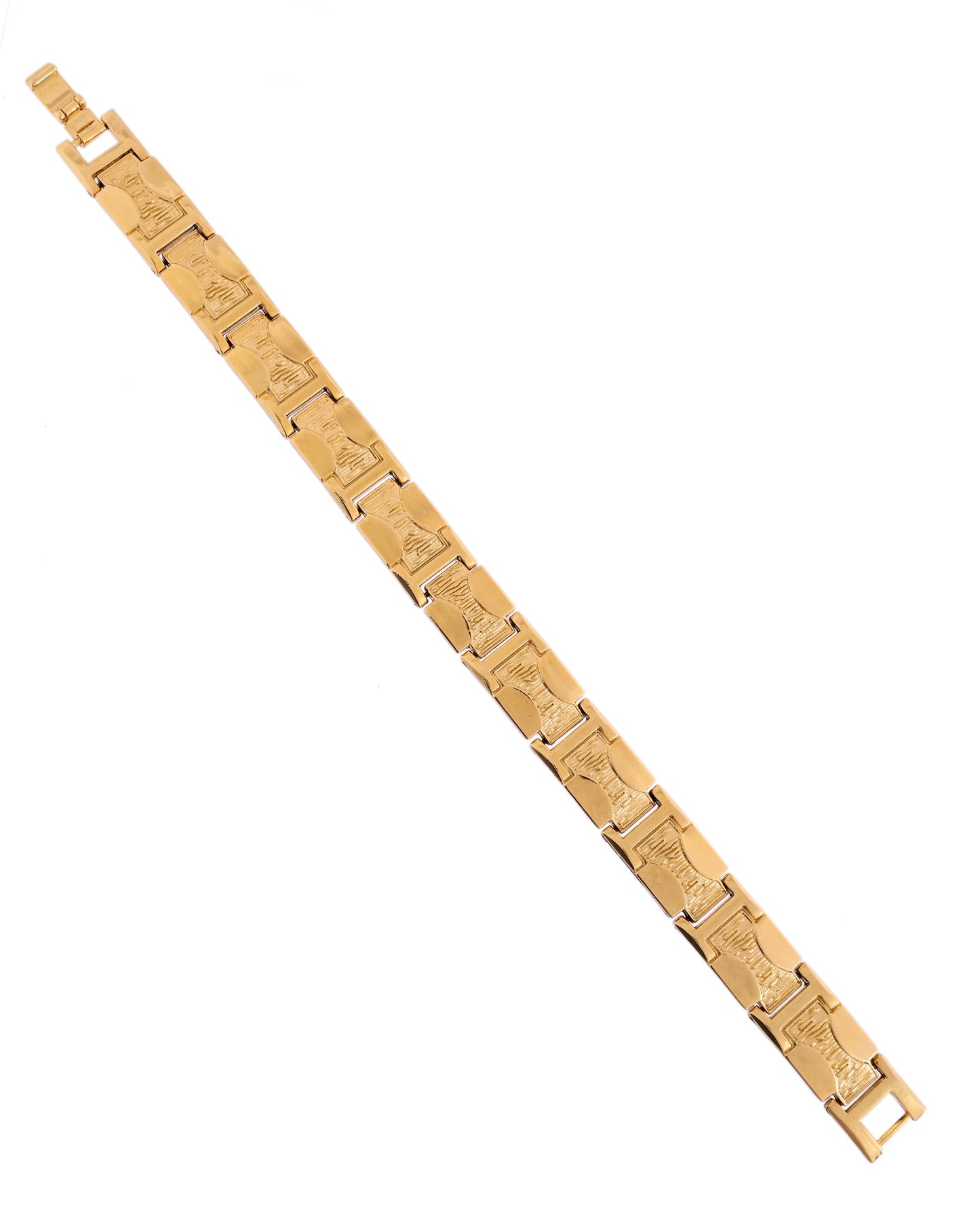 VOJ Men Gold Polished Designer Stainless Steel Bracelet - Swadesiicart