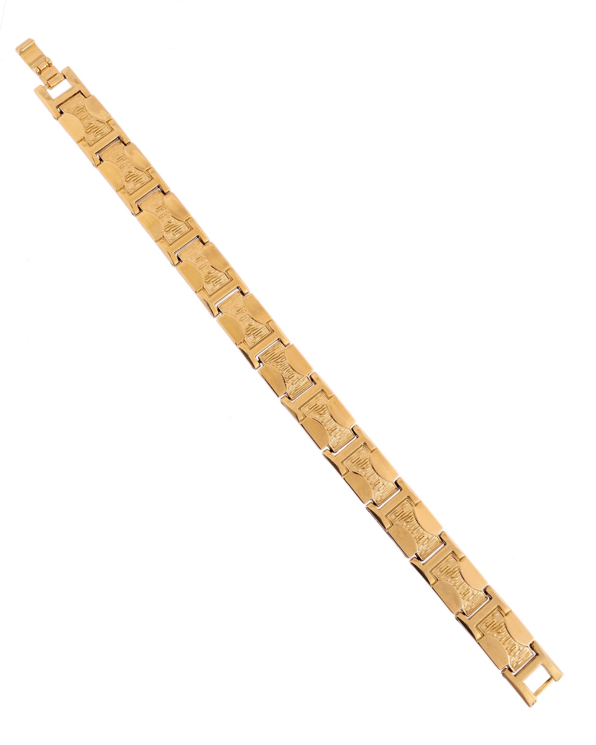 VOJ Men Gold Polished Designer Stainless Steel Bracelet - Swadesiicart