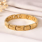 VOJ Men Gold Polished Designer Stainless Steel Bracelet - Swadesiicart
