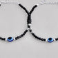 VOJ Set of 2 Silver Plated Beads Evil Eye Anklet - Swadesiicart