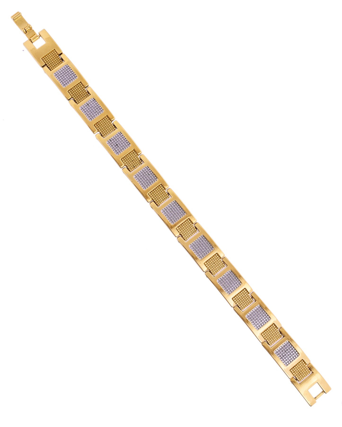 VOJ Men Dual Toned Stylish Stainless Steel Bracelet - Swadesiicart