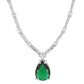 VOJ Silver Plated Green Teardrop Stone Studded Simple Jewellery Set - Swadesiicart