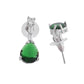 VOJ Silver Plated Green Teardrop Stone Studded Simple Jewellery Set - Swadesiicart