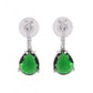 VOJ Silver Plated Green Teardrop Stone Studded Simple Jewellery Set - Swadesiicart