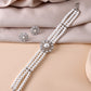 VOJ Silver Plated Pearl And Ad Stone Studded Choker Necklace With Earrings Set | Swadesiicart