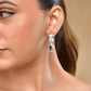 VOJ Silver Plated Stone Studded Floral Shaped Studs Earrings - Swadesiicart