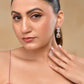 VOJ Silver Plated Stone Studded Floral Shaped Studs Earrings - Swadesiicart