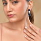 VOJ Silver Plated Blue Stone Studded Floral Shaped Studs Earrings - Swadesiicart