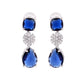 VOJ Silver Plated Blue Stone Studded Floral Shaped Studs Earrings - Swadesiicart
