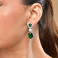 VOJ Silver Plated Green Stone Studded Floral Shaped Studs Earrings - Swadesiicart