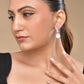 VOJ Silver Plated Baby Pink Stone Studded Floral Shaped Studs Earrings - Swadesiicart