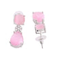 VOJ Silver Plated Baby Pink Stone Studded Floral Shaped Studs Earrings - Swadesiicart