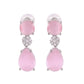 VOJ Silver Plated Baby Pink Stone Studded Floral Shaped Studs Earrings - Swadesiicart