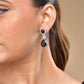 VOJ Silver Plated Black Stone Studded Floral Shaped Studs Earrings - Swadesiicart