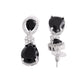 VOJ Silver Plated Black Stone Studded Floral Shaped Studs Earrings - Swadesiicart