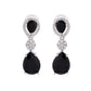 VOJ Silver Plated Black Stone Studded Floral Shaped Studs Earrings - Swadesiicart