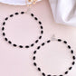 VOJ Set of 2 Silver Plated Black Beads Anklets - Swadesiicart