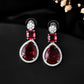 VOJ Silver Plated Red Stone Studded Ad Earrings - Swadesiicart