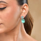 VOJ Silver Plated Sea Green Stone Studded Ad Earrings - Swadesiicart
