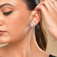 VOJ Silver Plated Floral Shape Ad Stone Studded Studs Earrings - Swadesiicart
