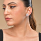 VOJ Silver Plated Floral Shape Ad Stone Studded Studs Earrings - Swadesiicart