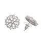 VOJ Silver Plated Floral Shape Ad Stone Studded Studs Earrings - Swadesiicart