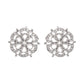 VOJ Silver Plated Floral Shape Ad Stone Studded Studs Earrings - Swadesiicart