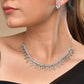 VOJ Silver Plated Ad Stone Studded Elegant Minimal Jewellery Set - Swadesiicart