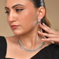 VOJ Silver Plated Ad Stone Studded Elegant Minimal Jewellery Set - Swadesiicart