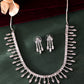 VOJ Silver Plated Ad Stone Studded Elegant Minimal Jewellery Set - Swadesiicart