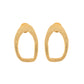 VOJ Gold Polished Anti Tarnished Oval Shaped Studs Earrings - Swadesiicart