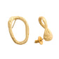 VOJ Gold Polished Anti Tarnished Oval Shaped Studs Earrings - Swadesiicart