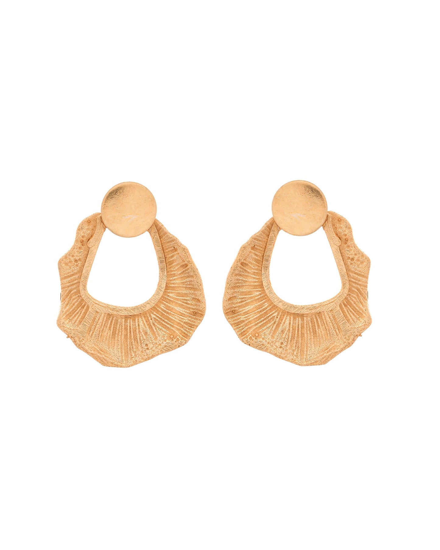 VOJ Gold Polished Anti Tarnished Designer Studs Earrings - Swadesiicart