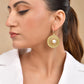 VOJ Gold Polished Anti Tarnish Circular Shaped Drop Earrings - Swadesiicart