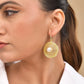VOJ Gold Polished Anti Tarnish Circular Shaped Drop Earrings - Swadesiicart