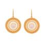 VOJ Gold Polished Anti Tarnish Circular Shaped Drop Earrings - Swadesiicart