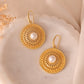 VOJ Gold Polished Anti Tarnish Circular Shaped Drop Earrings - Swadesiicart
