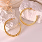 VOJ Gold Polished Anti Tarnished Hoops Earrings - Swadesiicart
