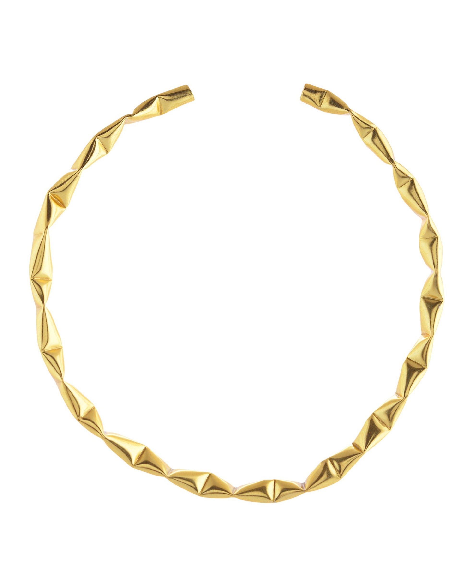 VOJ Gold Polished Anti Tarnished Designer Hasli Necklace | Swadesiicart