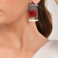 VOJ Silver Plated Oxidized Red Stone Studded Earrings - Swadesiicart