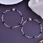 VOJ Set of 2 Silver Plated Black & White Beads Anklets - Swadesiicart